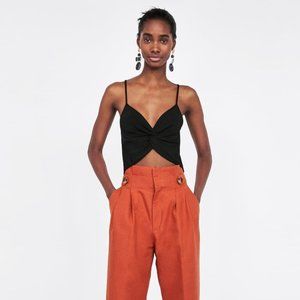 NEW Zara Black Knotted Top - Large